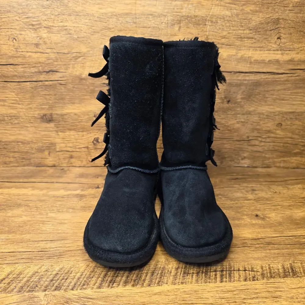Koolaburra by UGG victoria tall black Triple Bow Suede Mid calf boots size 13